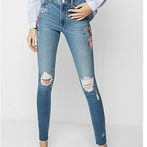 Express floral embroidery jeans size 12 short